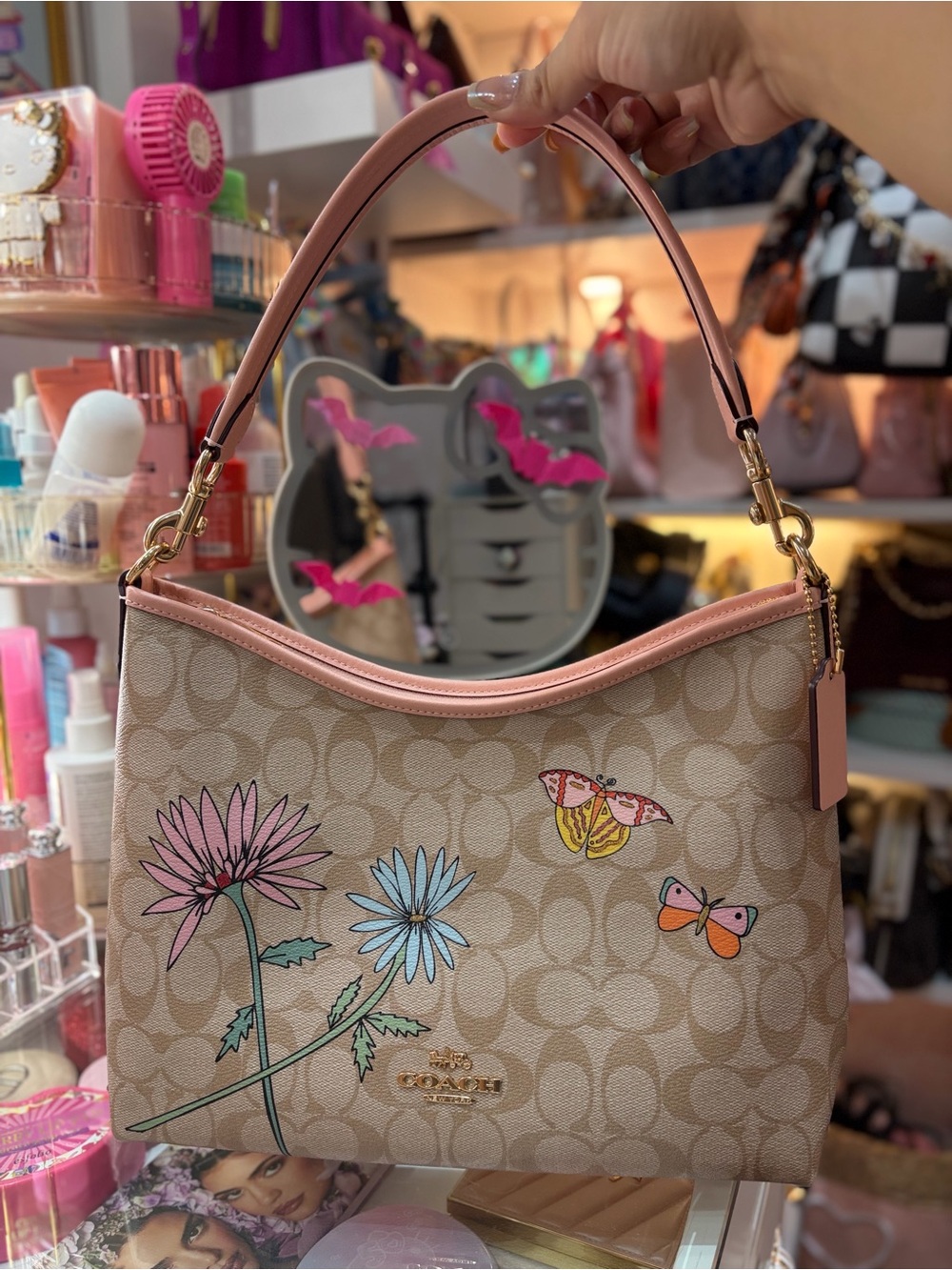 Coach Laurel OBU - “Observed By Us” Collab Signature Canvas Hobo Bag in Pink